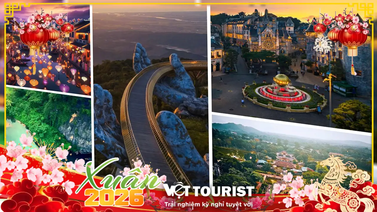 Tour du lịch Đà Nẵng Tết Nguyên Đán 2026: Bà Nà – Hội An – Rừng Dừa 4N3Đ