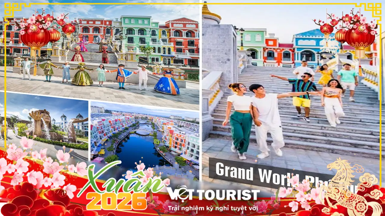 Tour du lịch Phú Quốc Tết 2026: Khám Phá Đảo Ngọc – Câu Cá Lặn Ngắm San Hô – Grand World 3N2Đ từ HCM