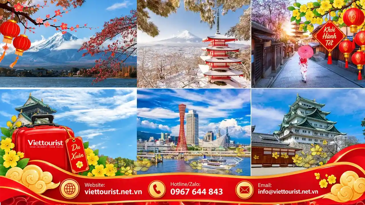 Tour Nhật Bản Tết 2027 | 5N4Đ – Osaka – Kobe – Kyoto – Nagoya – Núi Phú Sĩ – Tokyo