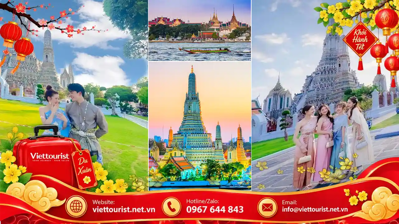 Tour Thái Lan Tết 2027 | 5N4Đ – Bangkok – Pattaya – Wat Arun – Đảo Coral – Suanthai