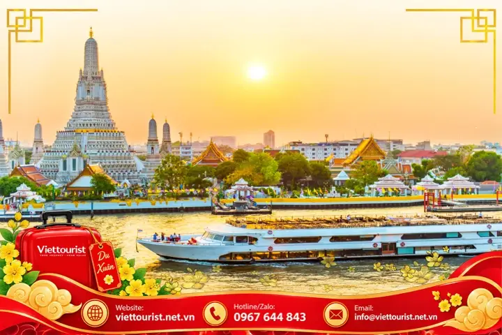 Tour Thái Lan Tết 2027 | 5N4Đ - Bangkok - Pattaya - Wat Arun - Đảo Coral - Suanthai
